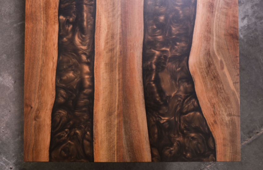 Black Walnut Coffee Table (Mahogany Epoxy)