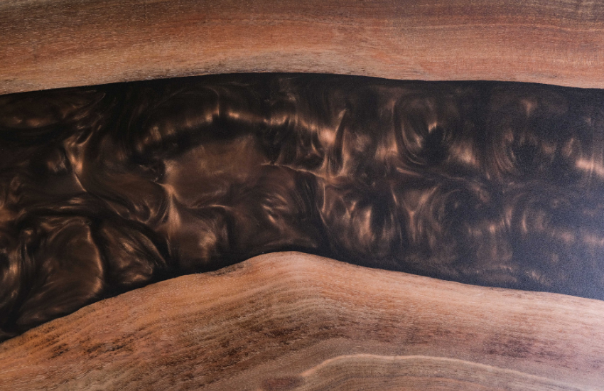 Black Walnut Coffee Table (Mahogany Epoxy)