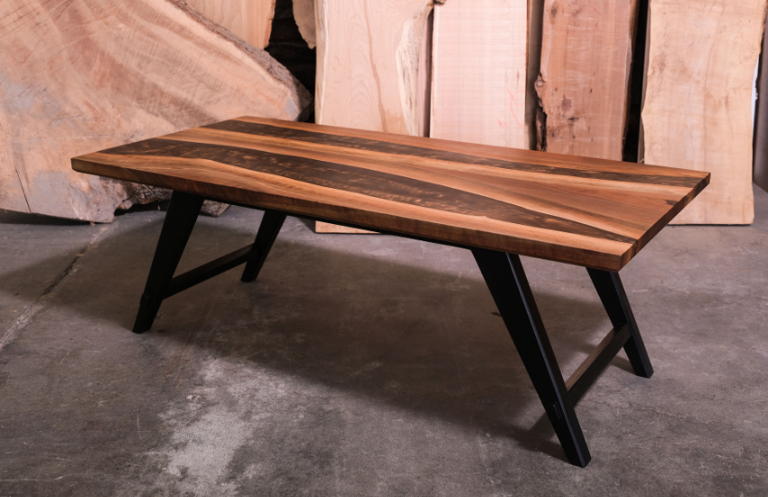 Black Walnut Coffee Table (Mahogany Epoxy)