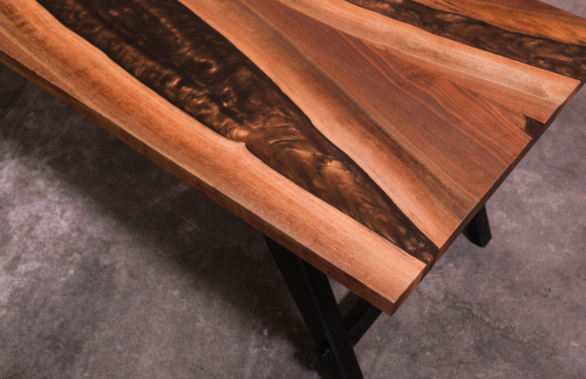 Black Walnut Coffee Table (Mahogany Epoxy)