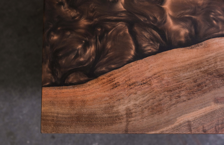 Black Walnut Coffee Table (Mahogany Epoxy)