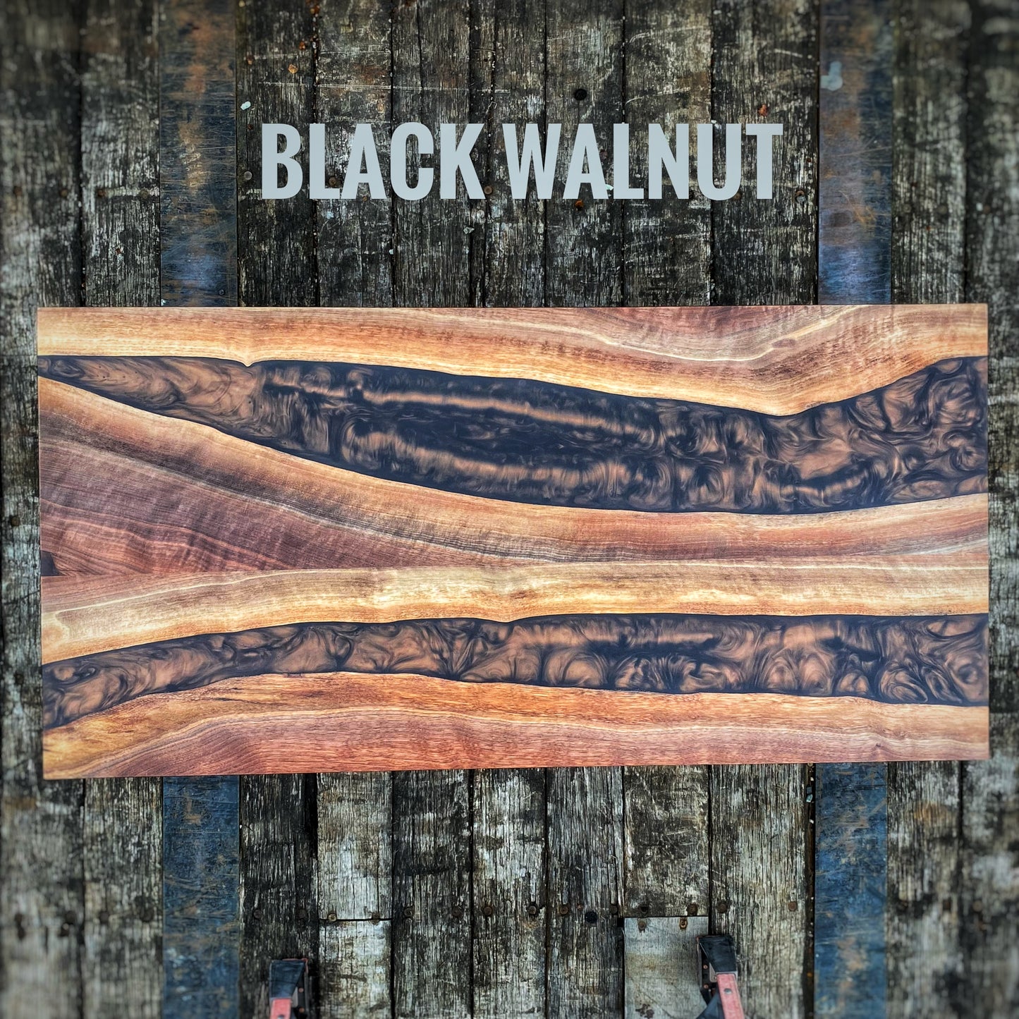 Black Walnut Coffee Table (Mahogany Epoxy)